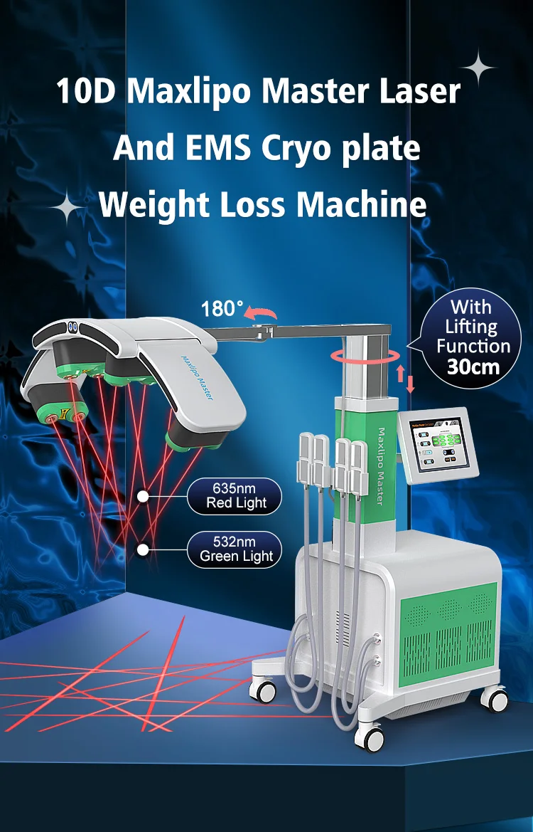 10D Diode Laser Slimming Device Stationary Red Green Light 532nm/635nm 2-in-1 Fat Dissolving Slimming Machine for Commercial Use