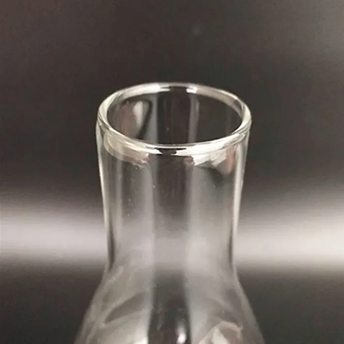 Cheminée De Lampe à Huile En Verre Transparent - Hauteur 24,5 Cm, Base 5 Cm, Pour Remplacement Ou Décoration Vintage