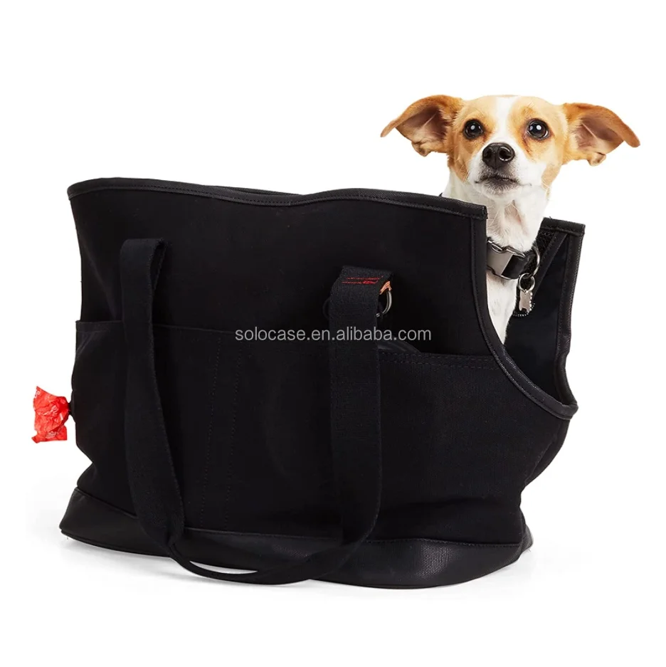 Organic Cotton Canvas Dog Carrier Tote Bag