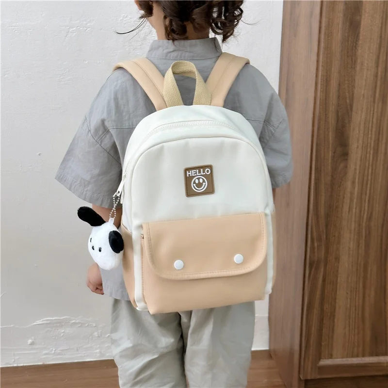 New Children's Kindergarten Schoolbag Boys Microfiber Synthetic Leather Solid Color Chil aperçu 4