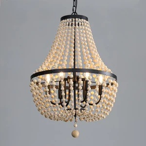 MEIYUN Home Decoration Farmhouse Wood Chandeliers Pendant Lights Vintage Industrial Lighting Retro