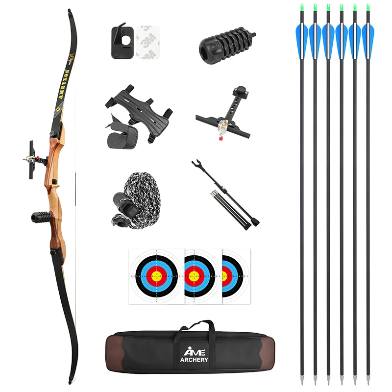 Arc Recourbé Démontable HNZMDY 66-70 Pouces 14-40 Lbs – Bois Et Fibre, Pour Chasse Et Loisir