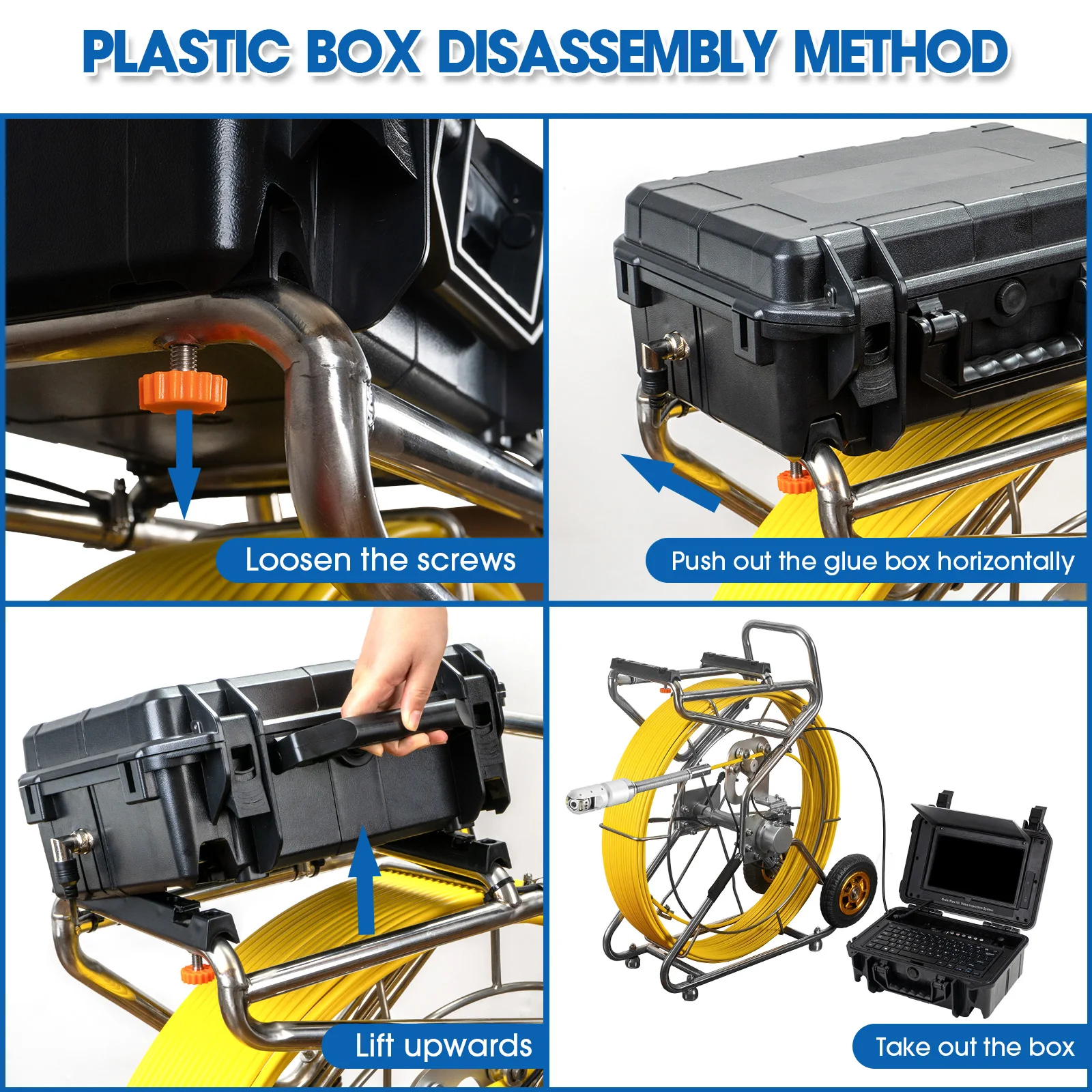 Sewer Camera Factory 10.1inch 1080P HD Screen with 360° Rotation Len Pipe Drain Video Inspection Camera with Meter Counter Waterproof 10- 200m Optional supplier