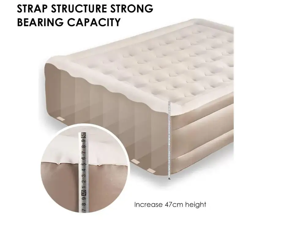 Woqi Single Inflatable Mattress With Builtin Pump Flocked,Easy To