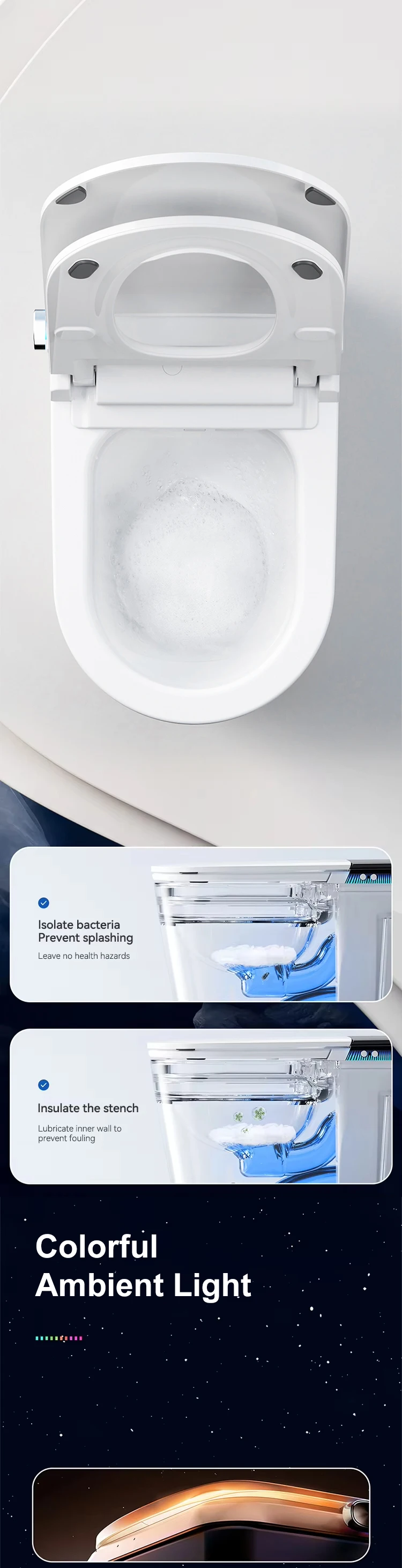 Luxury Bathroom One Piece Automatic Ceramic Toilet Bowl Bidet Water ...
