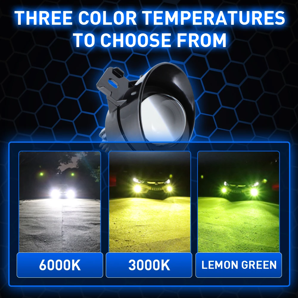 3.0 Inches Bi LED Projector Lens Fog Light Optical Auto Accessories Replacement Fog Lamp for NISSAN CAMRY TOYOTA CRUZE COROLLA