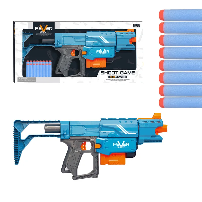 Custom Manual Burst Soft Bullet Gun Boy Toy Fire Blaster Kids Indoor Outdoor Shooting Gun Toy With Soft Bullet for Children