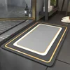 Diatomaceous earth bathroom mat - dark gray between square and round