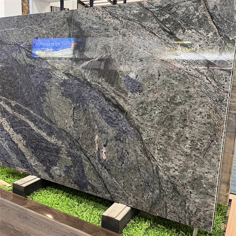 product luxury exotic stone azul bahia granite slabs for wall design blue quartzite slab countertop-4