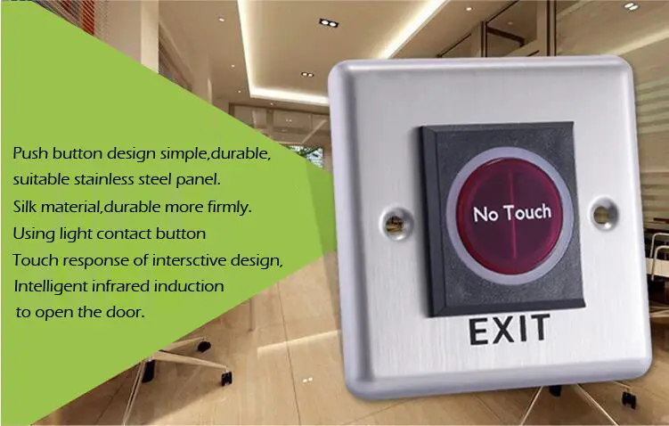 Vians Touchless Exit Button Infrared Sensor for Door Access Control No Touch Exit Release Switch