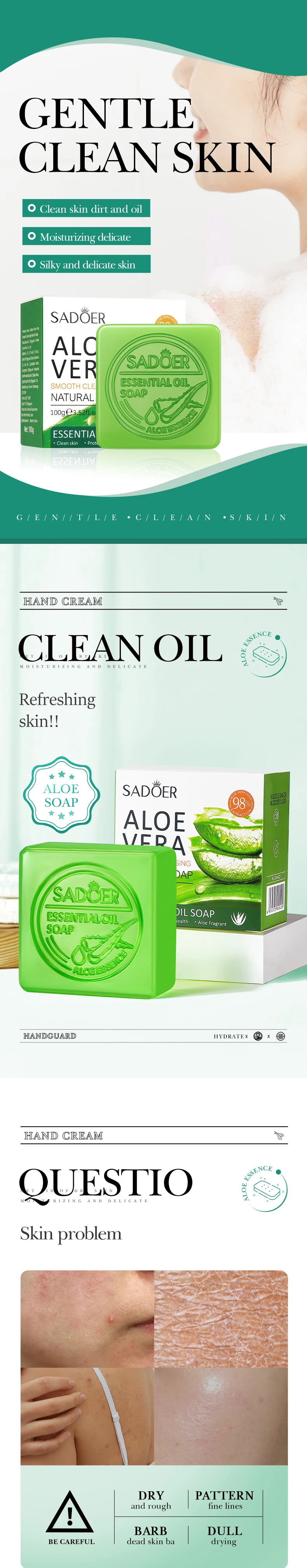 Organic Natural Skin Care Kit Aloe Vera Extract Gel Face Care Whitening Moisturizing Acne