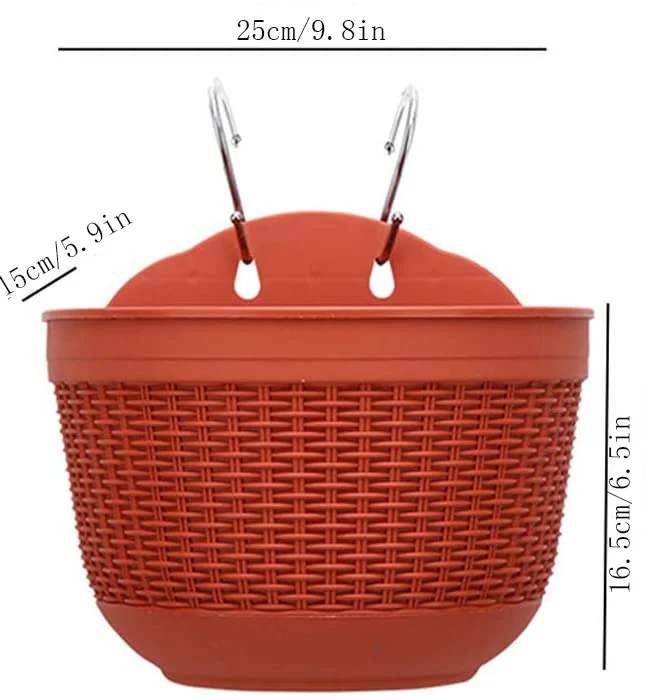 Пластиковые настенные горшки для растений полукруглые держатели с крючками забора балкона или