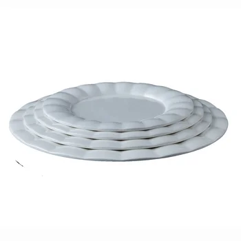 Factory Supply Restaurant dinnerware 9 Inch cheap white round flower melamine dinner plate