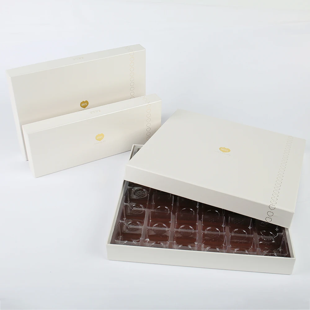 Eco-Friendly Luxury Chocolate Gift Box Set Custom UV Printed Specialty Paper Hot Stamping with Cardboard Base Lid Food Packaging