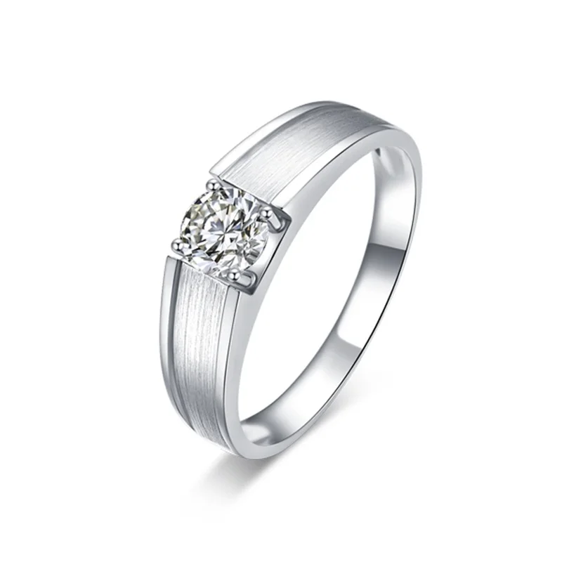 HMOIS ring customized 18k 0.5ct plated gold ring round vvs unique moissanite ring