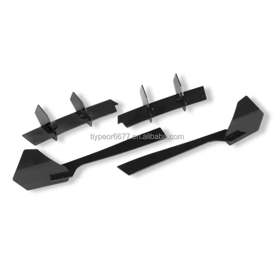 product tiypeor shark fin rear bumper diffuser for ford mustang 2015   2023 v2 style gloss black rear diffuser  rear side splitter-7