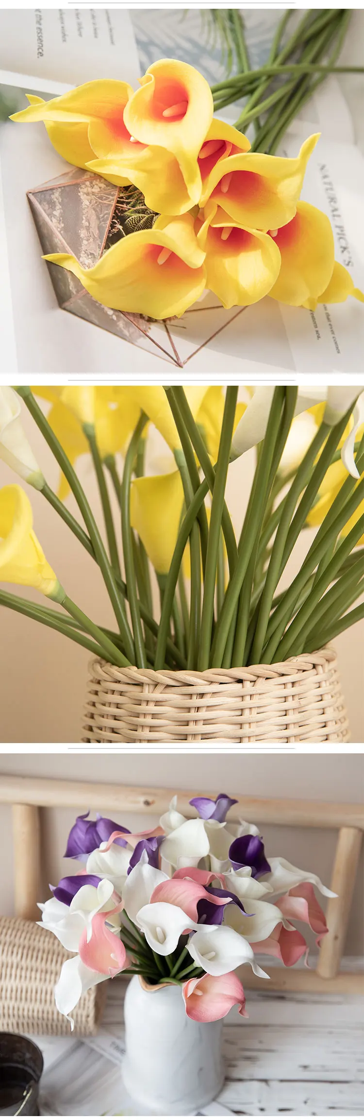 Mw01501 Real Touch Calla Lily Wedding Wholesale Artificial Flower Artificial Calla Lily Flowers