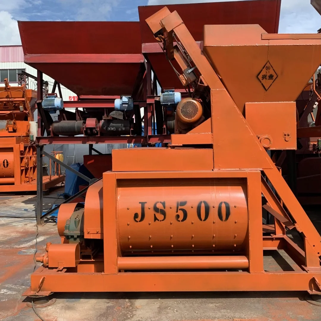 Js1000 Forced Horizontal 50m3/h Twin Shaft Concrete Mixer Concrete