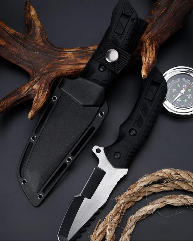 クラシックな屋外固定刃ナイフ、フリントキャンプサバイバル戦術ナイフ