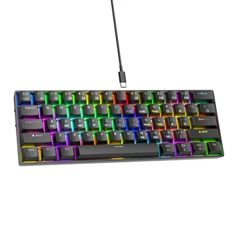 Custom Keyboard RGB Backlit Real Mechanical Keyboard Wireless 61 Keys Teclado Gamer Wired 60 percent Gaming Keyboard Blue Switch