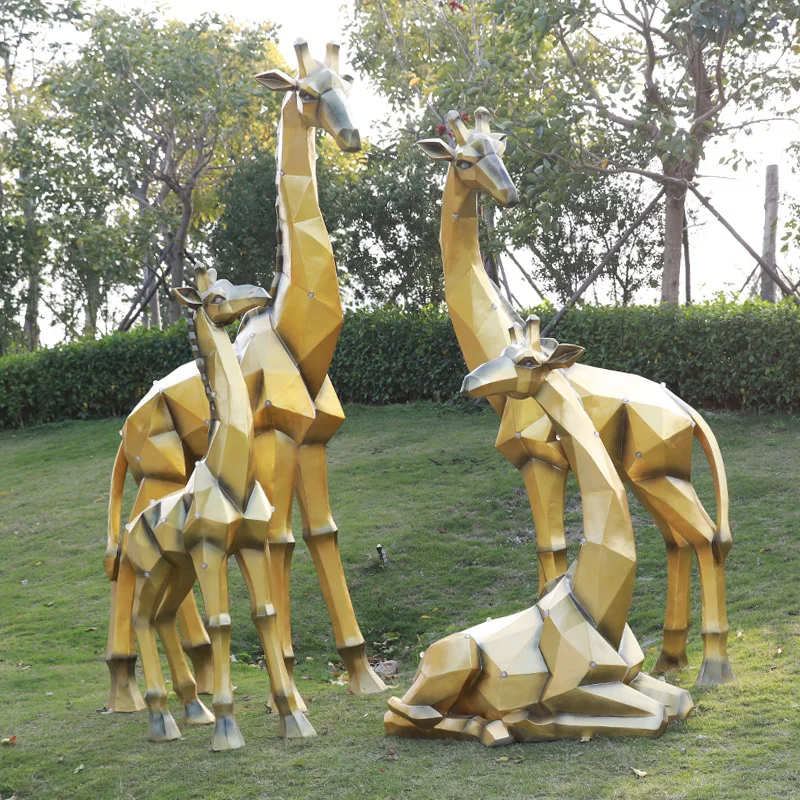 Send Pictures to Customize Solar Energy  Outdoor Resin Statues Animal Giraffe 1.9M 2.5M  Large Size Fiberglass Giraffe