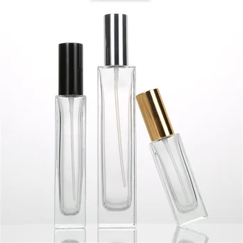 Atomizer Clear Empty Square 5ml 10ml 15ml 30ml 50ml 100ml Screw Perfume Cosmetic Glass Bottle