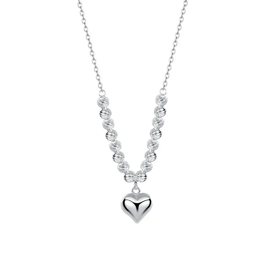 Gemstone buy Open Heart Pendant Necklace in 14k White Gold/Sterling Silver