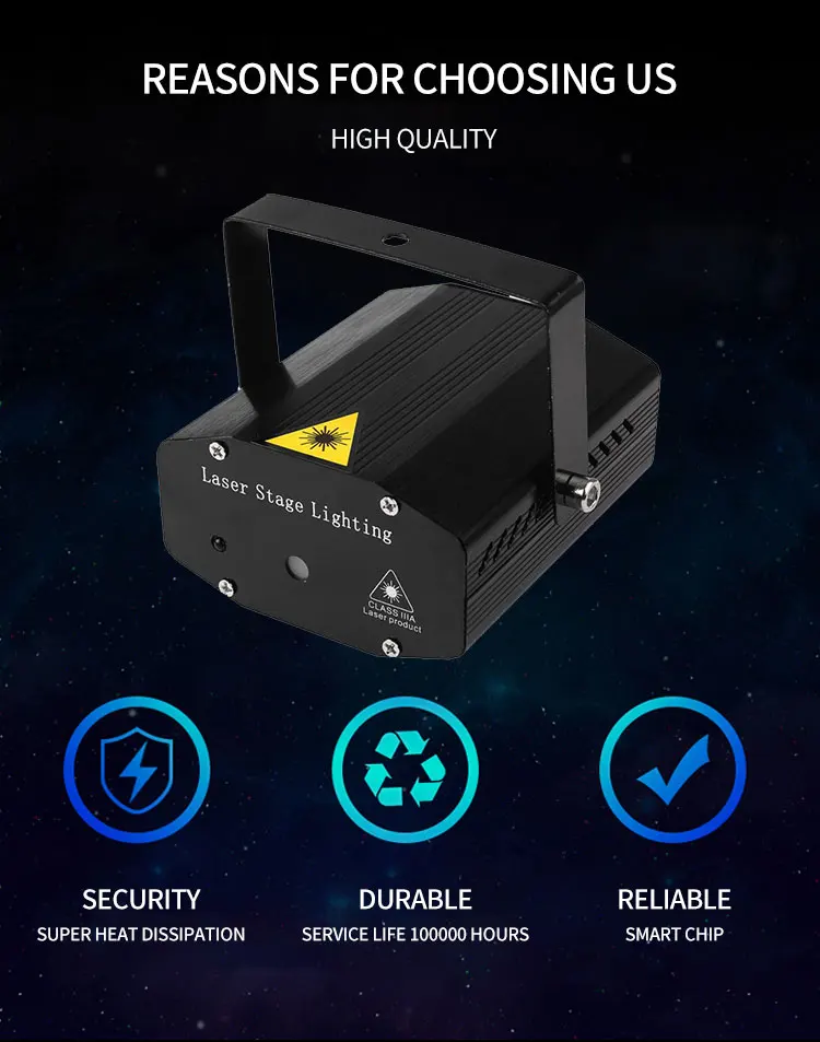 Mini Laser Strobe Stage Light Led Decoration Party Lights Projector Dj