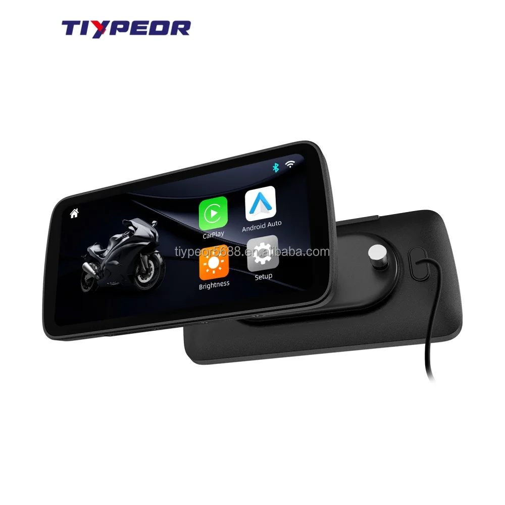 product tiypeor 625 inch motorcycle gps wifi moto navigation waterproof apple carplay display screen portable motorcycle android auto-4