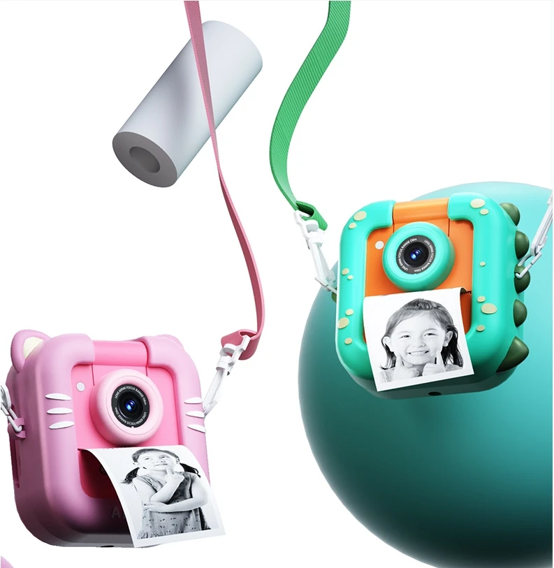 Dual Lens 4800W Digital Printer Camera 2.4inch IPS Kids Instant Camera 1200mah Children's Kids Camera Instant Print