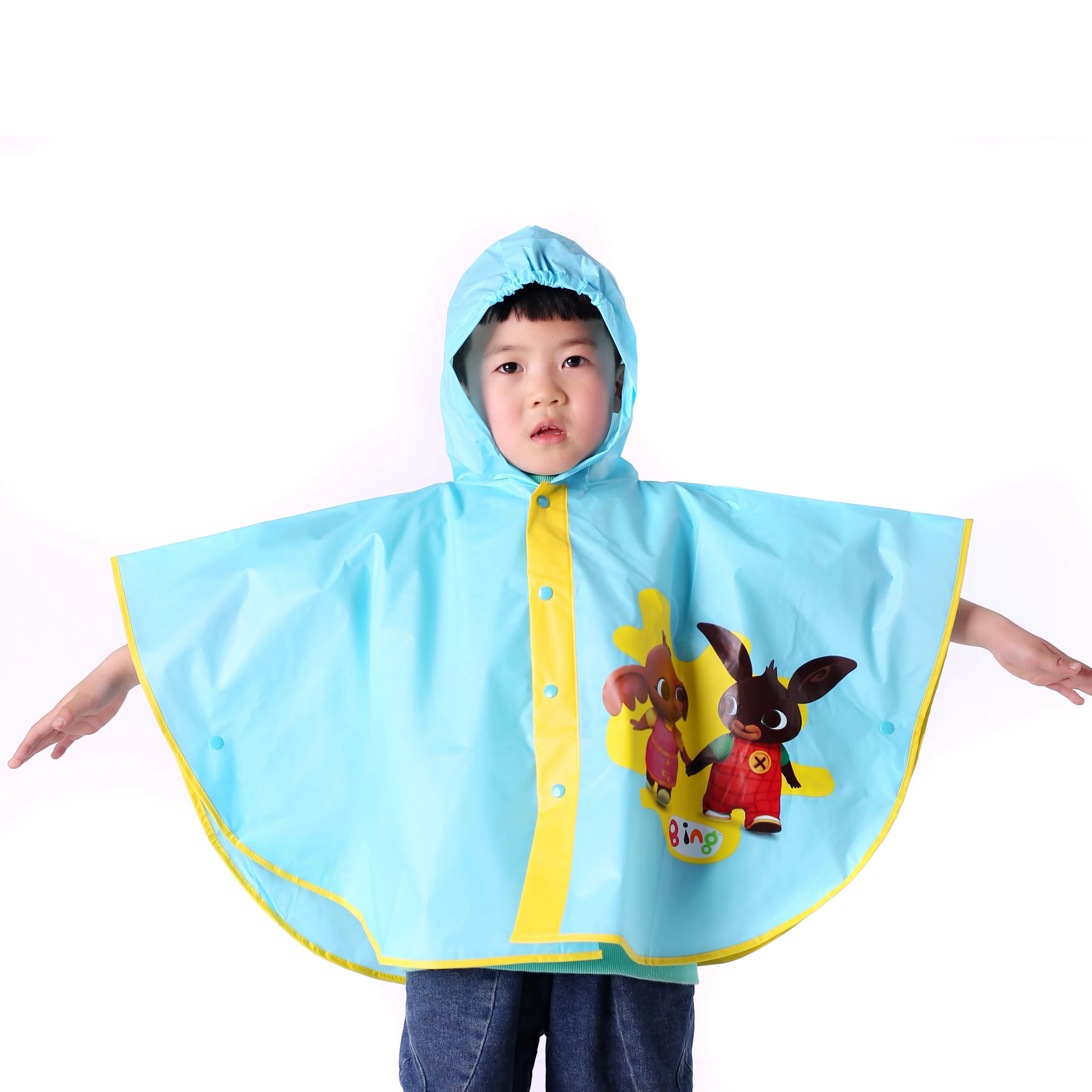 Source High quality fashion EVA PVC Kids rain poncho /Bright Semi-Circle print kids rain coat on m.alibaba.com