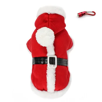 2021 Wholesale Hooded Cosplay Pet Clothes Santa Style Christmas Dog Costume for Dog Cat