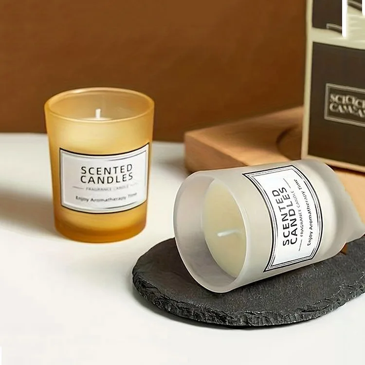 Straight Sided Empty Luxury Custom Colorful Candle Jars with Lid and Boxes Packaging Glass Jars with Lids for Candles