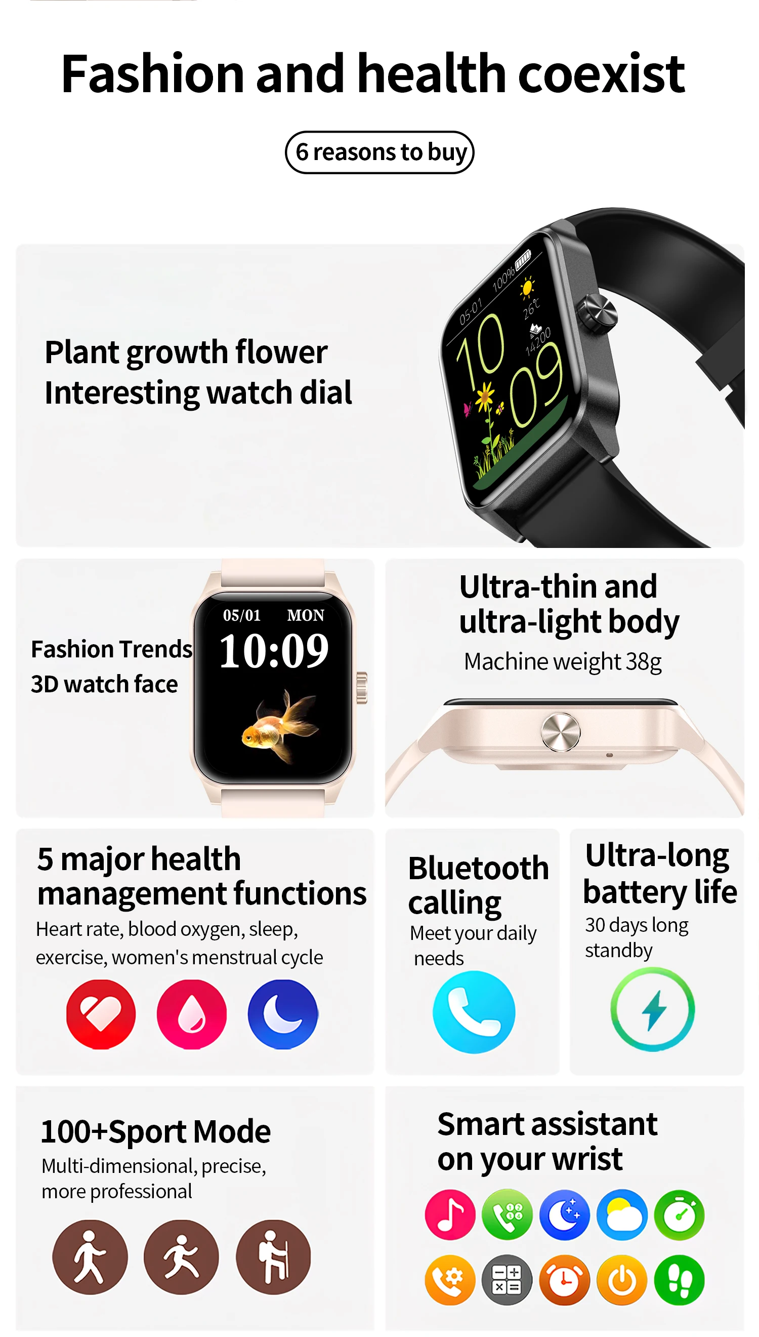 SNAVNET V25Z Smart Watch 2026 with TFT IPS HD Screen Display Voice Assistant BT Calling Heart Rate Smart Watch for Men Women