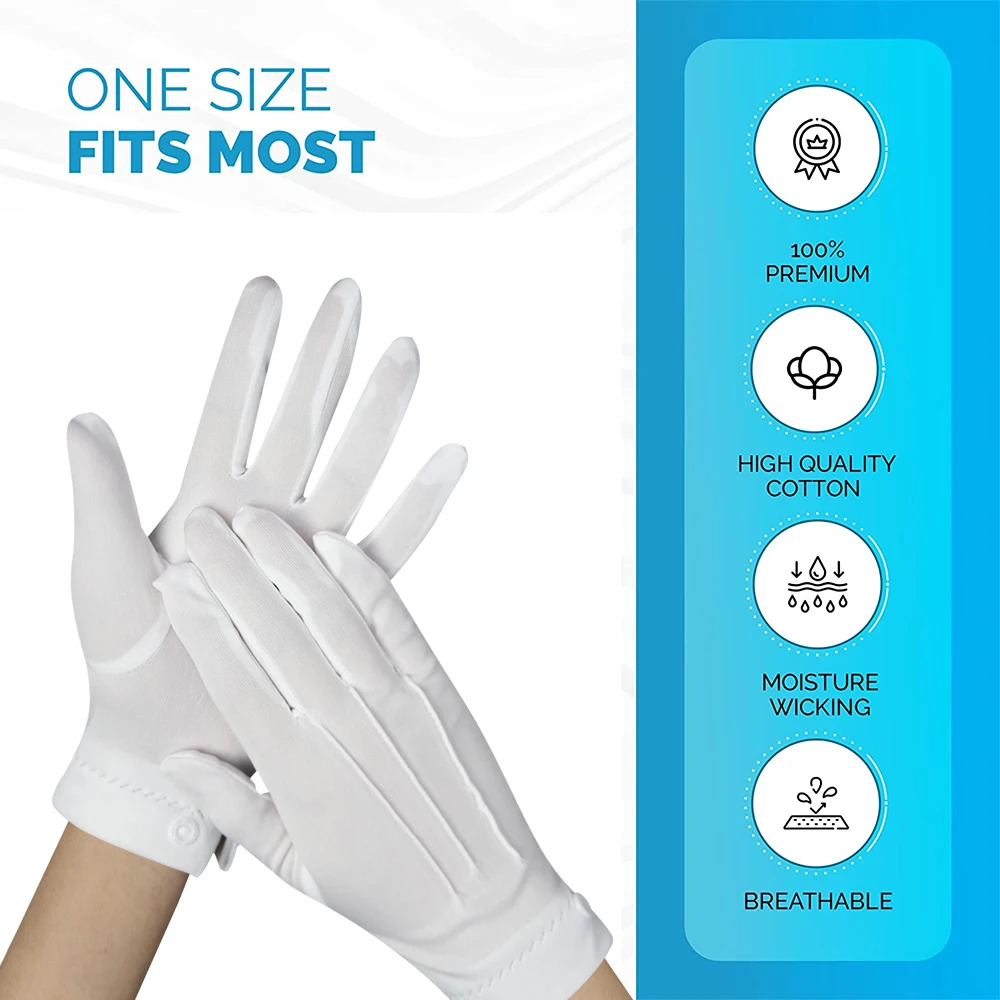 Customized Logo White Cotton Jewelry Ceremony Uniform Band Gloves Buy