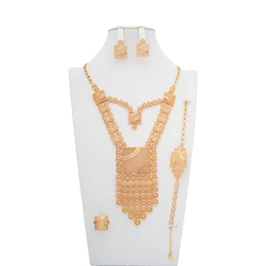 Womens Gold Plated Accessories Sets Islamic Jewelry Gold Plated African Gold Plated Women Necklace Accessories Femme