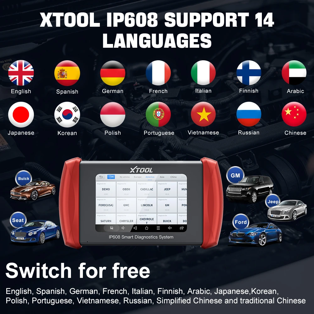 Автомобильный сканер XTOOL InPlus IP608 OBD2, система полноценного  сканирования, на базе Android 10, CRP129| Alibaba.com