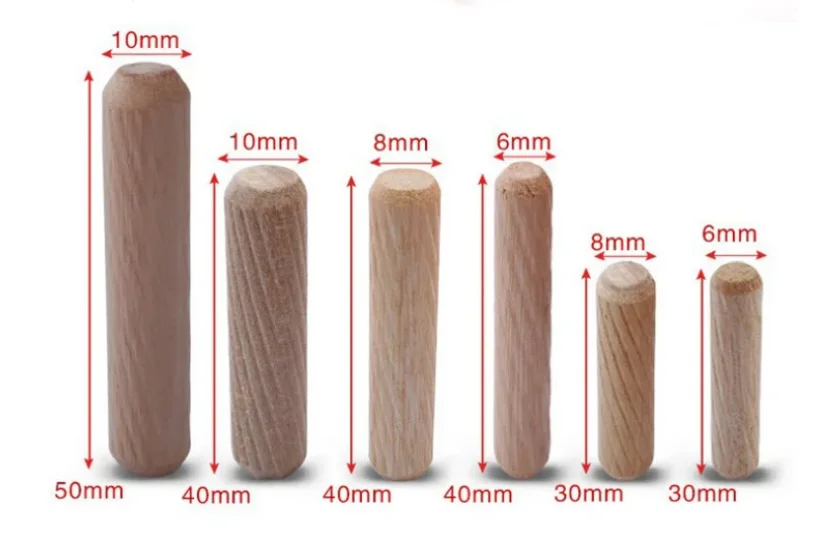 Furniture Hardware Round Wood Connector Threaded Wooden Dowel Rod