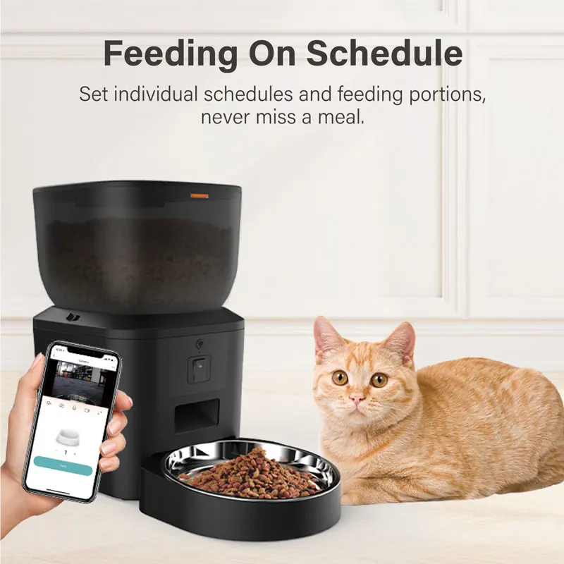 Smart Pet Feeder Wifi App Control Pet Food Dispenser Hd Camera Timed ...