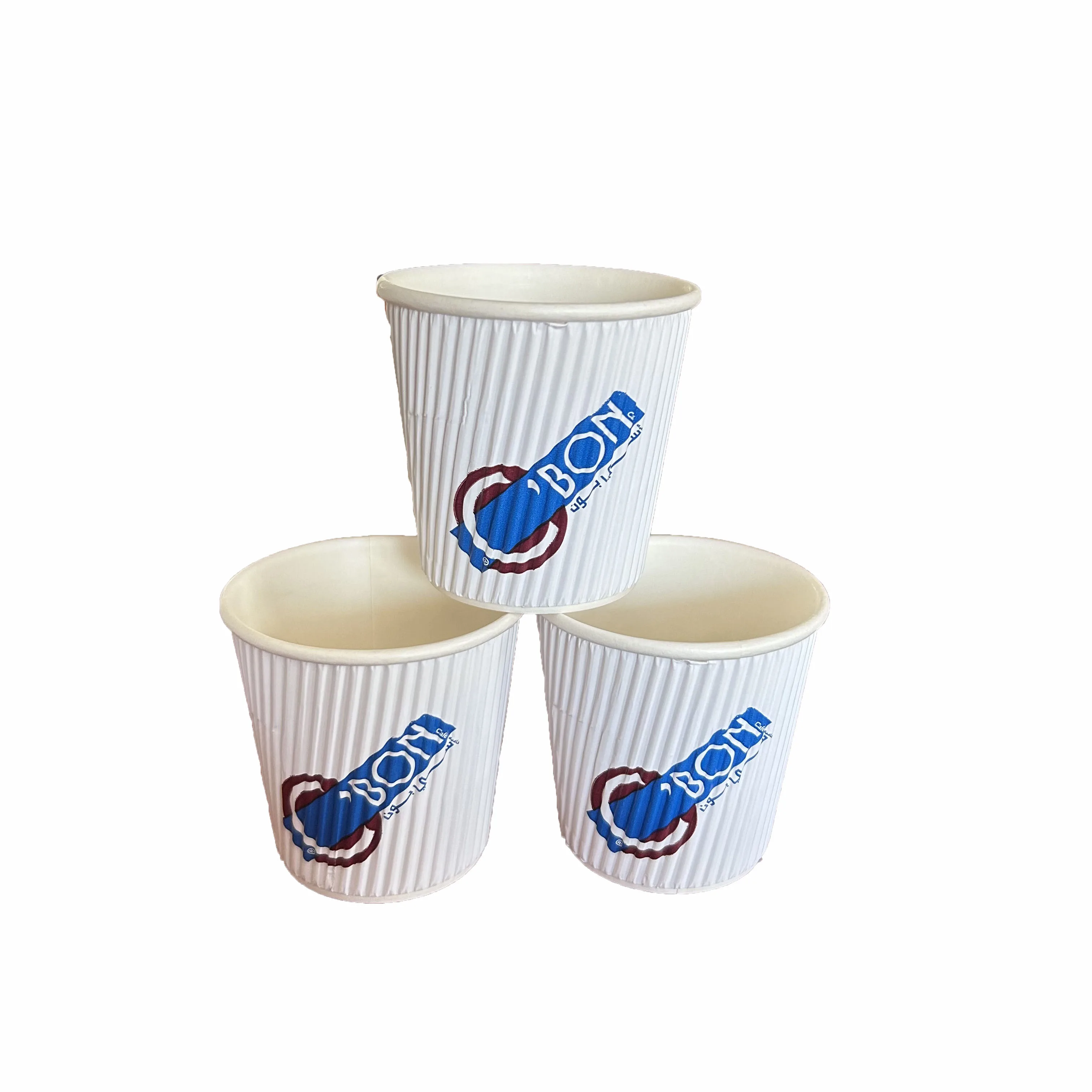 8oz Disposable Hot Coffee Ripple Wall Paper Cups Pe Coated For Cold ...