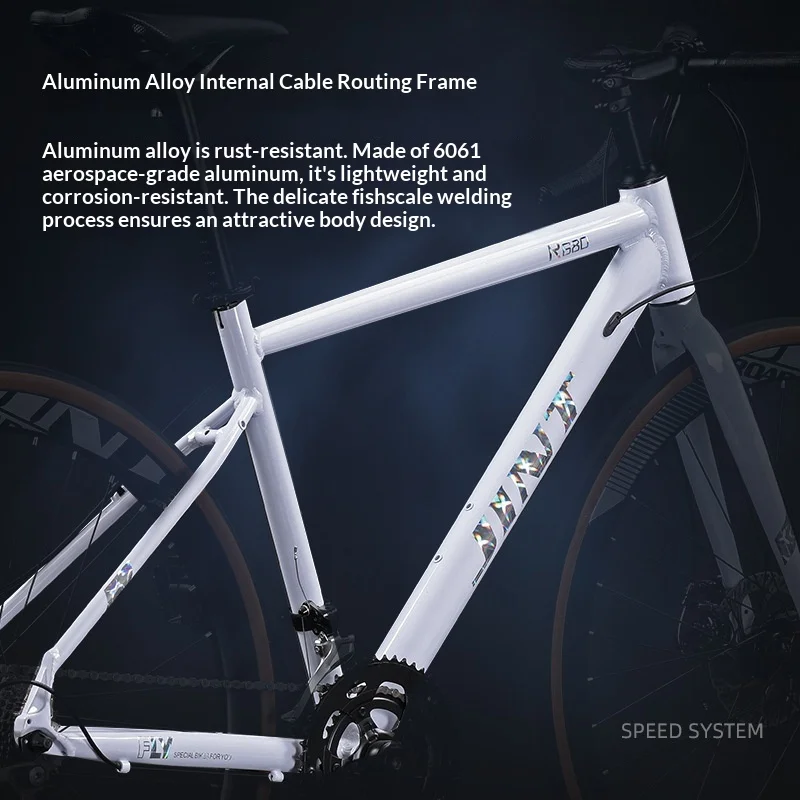 Cross-Border 700C Aluminum Alloy Frame Road Bike Drop Handlebar 27-Speed Adult Racing Bike Dual Disc Brakes Rigid Fork Bike