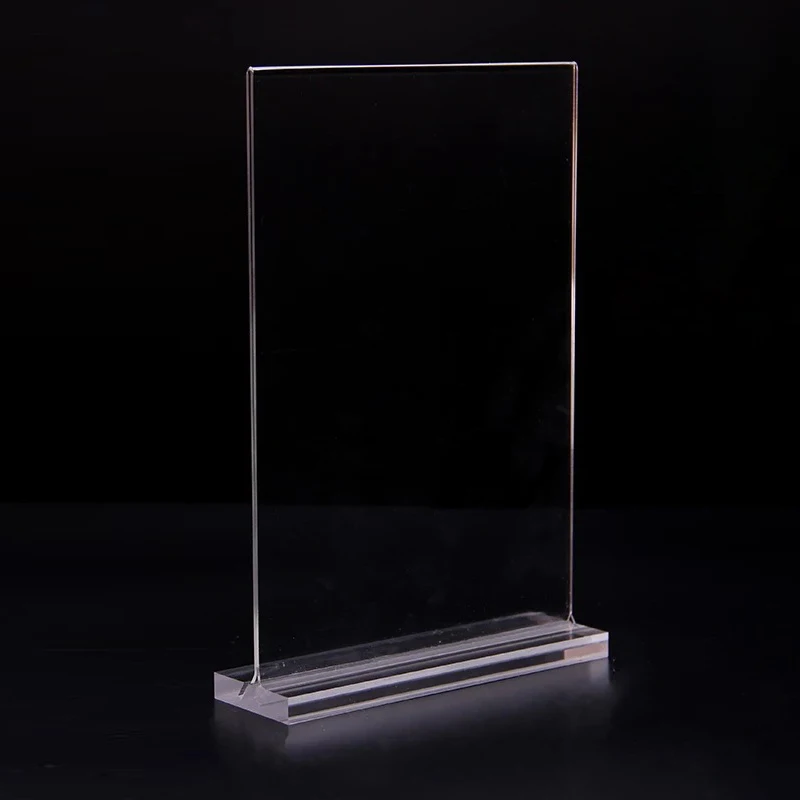 Acrylic Sign Holder A4 A5 A6 Acrylic T Shape Table Top Display Stand Bottom Load Acrylic Frame 8164