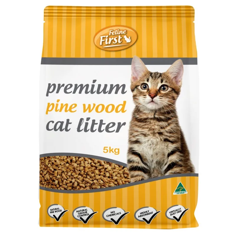 Natural Tasteless Cat Litter Pine Wood Cat Litter Environmental protection Health Strong Water Absorption Cat Litter