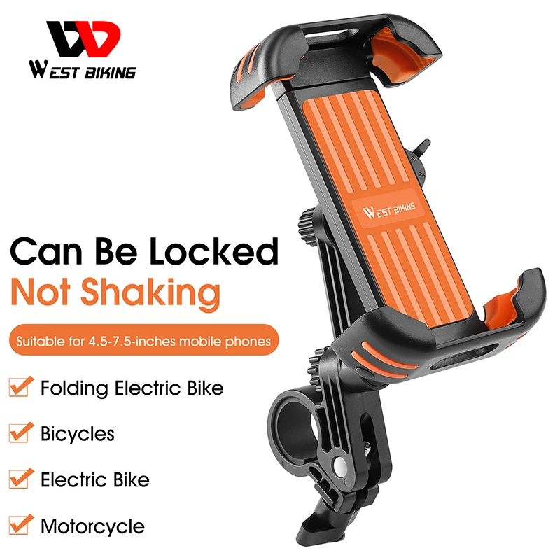 Universal Silicone Bike Phone Mount - 360° Rotating, Handlebar, Hands-Free, Black