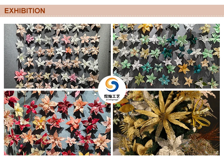 Wholesale Simulated Pink Candy Stem Christmas Glitter Lollipop Branch with a Bowknot for Christmas Tree Decoration