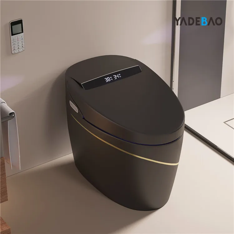 Wholesale Luxury Black Gold Bathroom Wc Intelligent Toilet Bowl Automatic Flush Ceramic Toilet Bathroom Smart Toilet