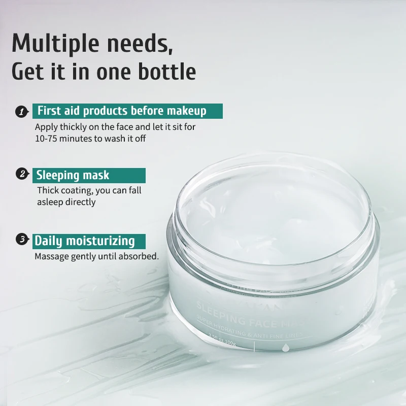 Лучшая оптовая продажа маска для лица на ночь глубокое сияние увлажняющая Антивозрастная маска для лица