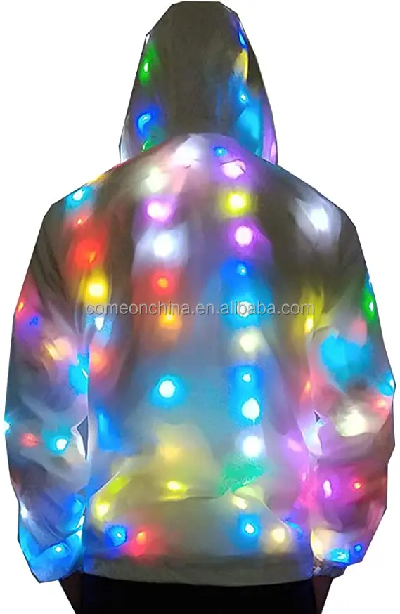 Factory Rave Fiber Luminous Led Jacket Coat Light Hoodies Costume For