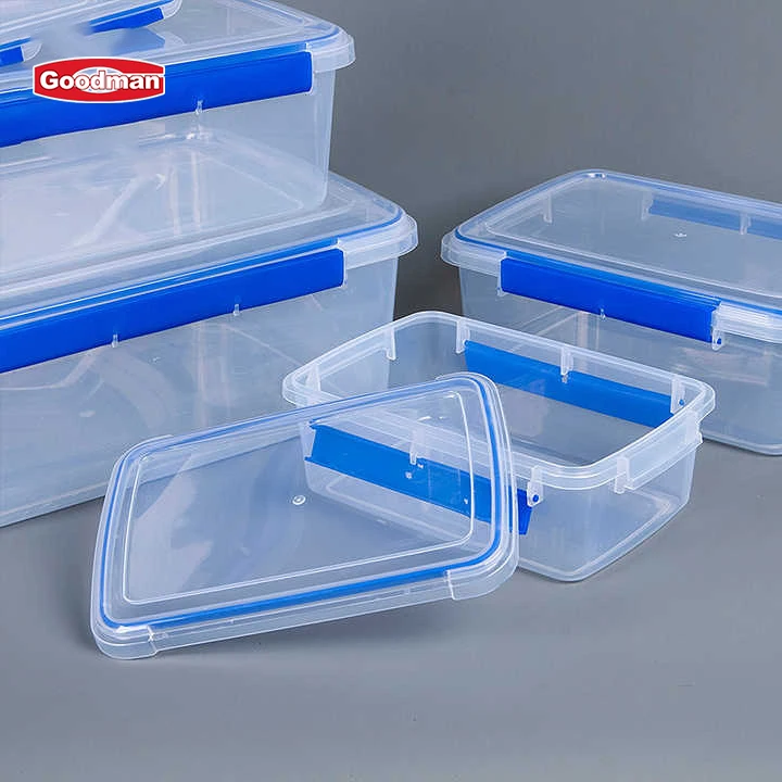 Multifunctional Clear Rectangular Kitchen Food Grade Pp Plastic Food Container Ingredient Bin Storage Box With Seal Cover