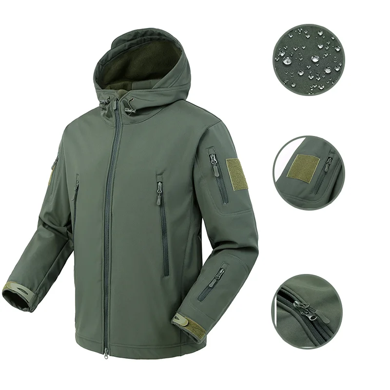 custom Tactical Waterproof plus cashmere outdoor coats Softshell Jackets mens jackets_voghion.com